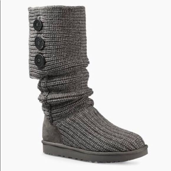 UGG Classic Cardy Button Detailed Knit Boots 6 - Picture 2 of 16